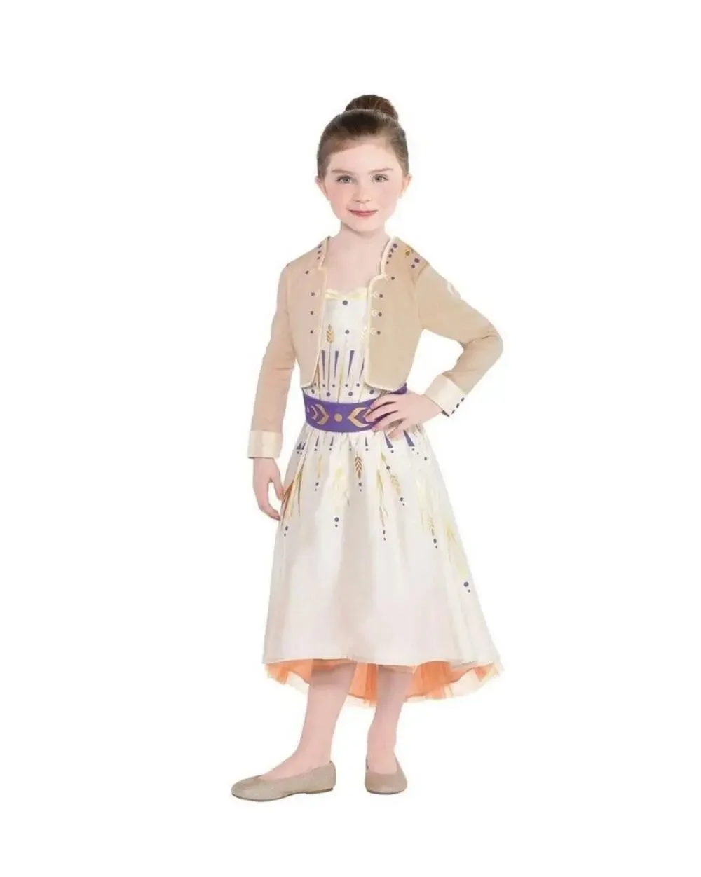 Disney Frozen II Anna Dress Halloween Costume Beige Dress Size Large 12-14